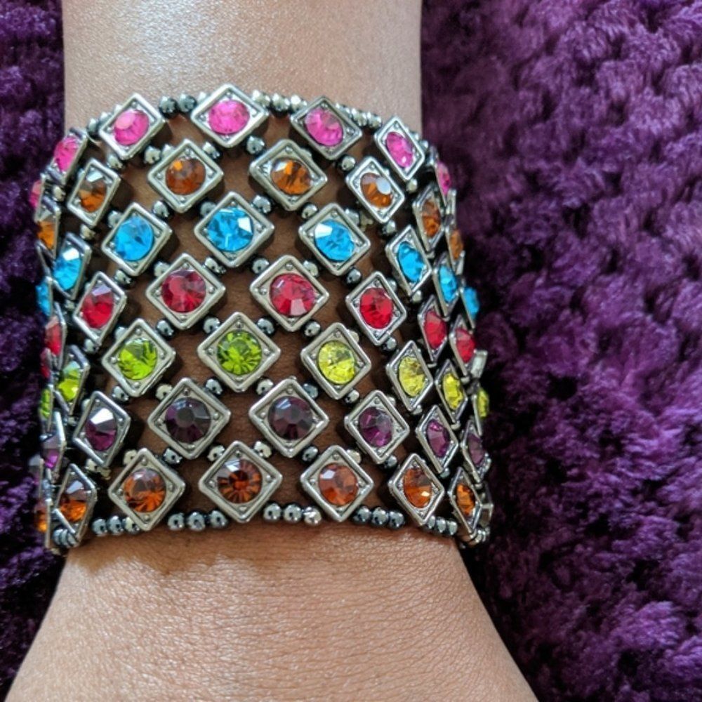 Multicolor Rhinestone Stretch Bracelet